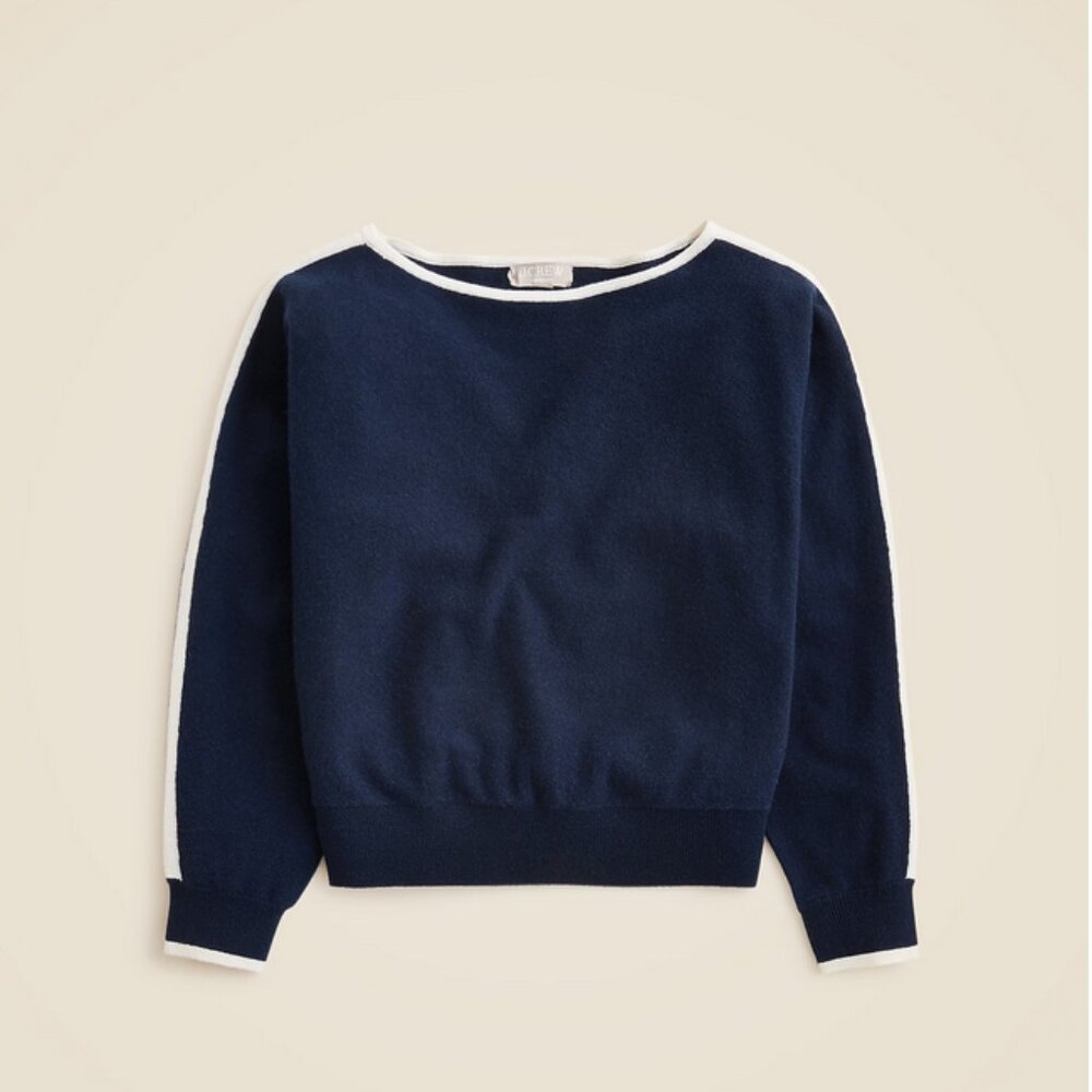 J. Crew Cashmere Contrast-Stripe Sweater - XS